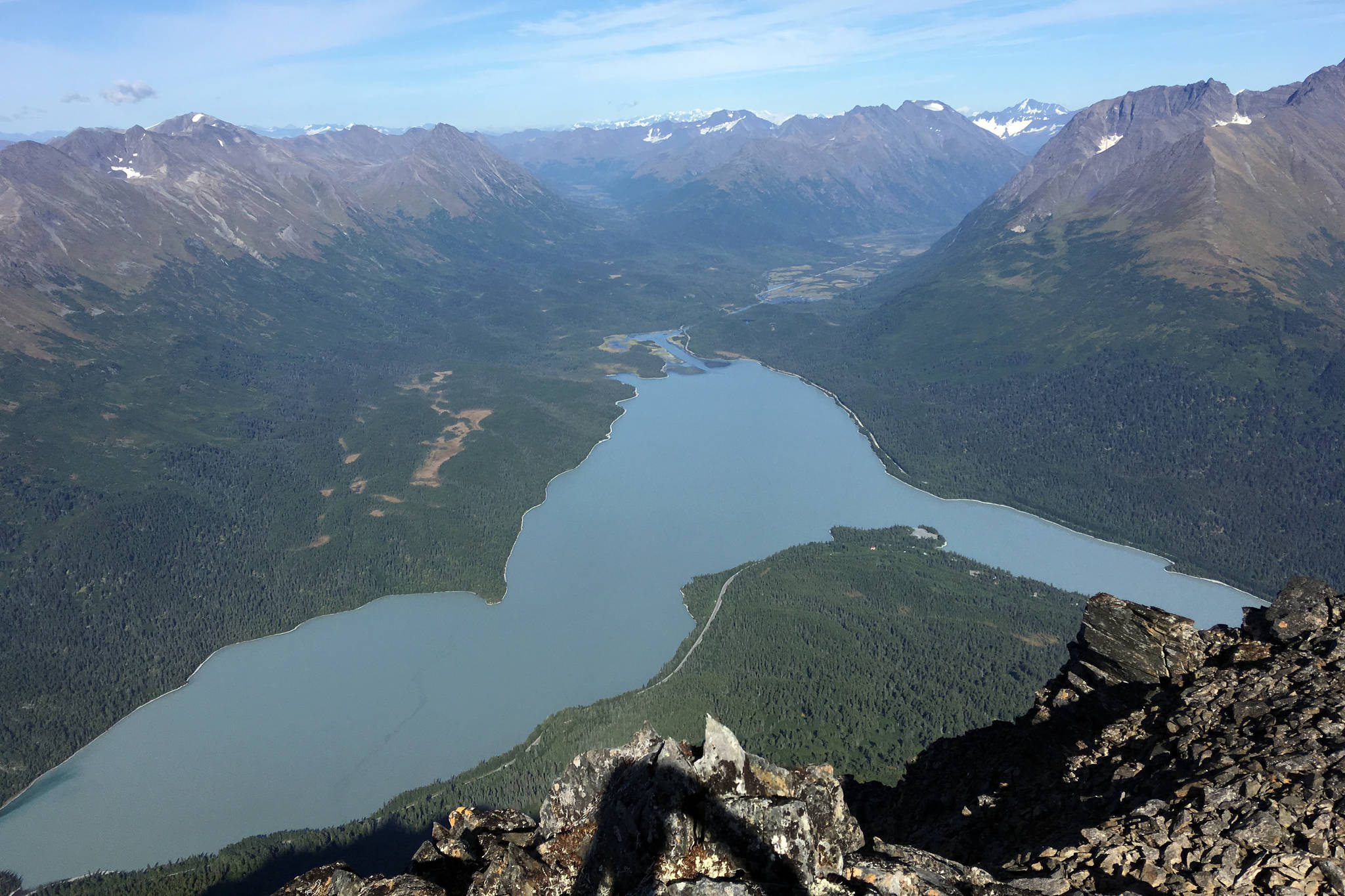 Trail Lake, as seen from the summit of L V Ray Peak near Moose Pass on Sept. 5, 2018. (Photo by Jeff Helminiak)