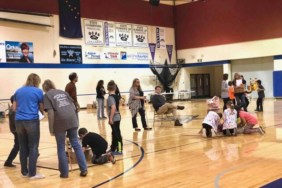 Students participate in the Mind A Mazes problem solving competition at Soldotna Prep, Saturday, Oct. 13, 2018, in Soldotna, Alaska. (Photo by Victoria Petersen/Peninsula Clarion)