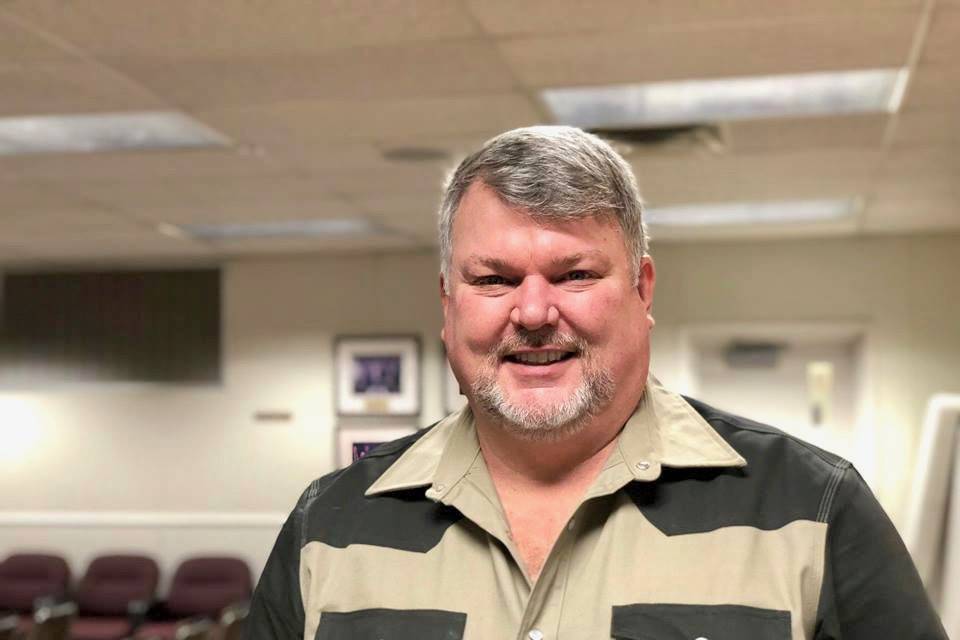 Greg Madden was sworn into the School Board after winning a four-way race for the District 5 race in the Sterling and Funny River area, on Monday, Oct. 15, 2018, in Soldotna, AK. (Photo by Victoria Petersen/Peninsula Clarion)