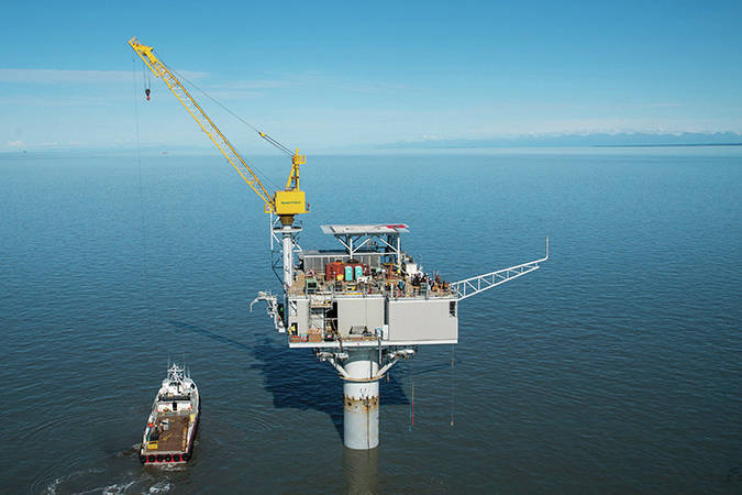 Furie Operating Alaska’s Julius R Platform, installed in 2015 in Cook Inlet, is seen in this courtesy photo. (Photo/Courtesy/Furie Operating Alaska)