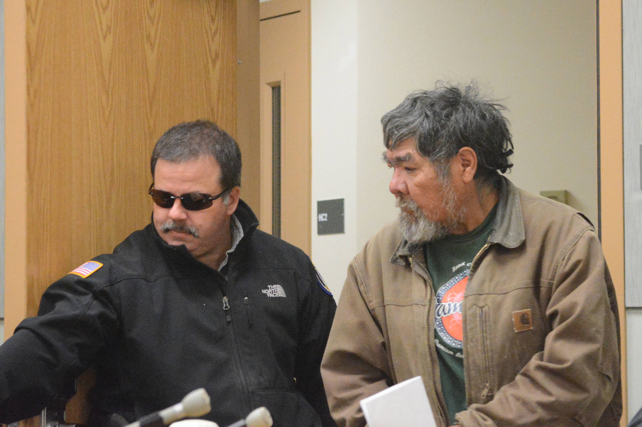 Michael Armstrong / Homer News                                 Lee John Henry is brought into the Homer courtroom for his arraignment Oct. 17, 2016, in Homer. Henry is charged with first-degree murder in the July 2013 death of Mark Matthew in Homer.