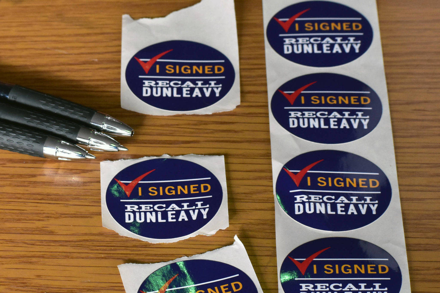The group Recall Dunleavy needed roughly 30,000 more signatures by Tuesday to ensure a spot on the Nov. 3 ballot. (Peter Segall | Juneau Empire file)