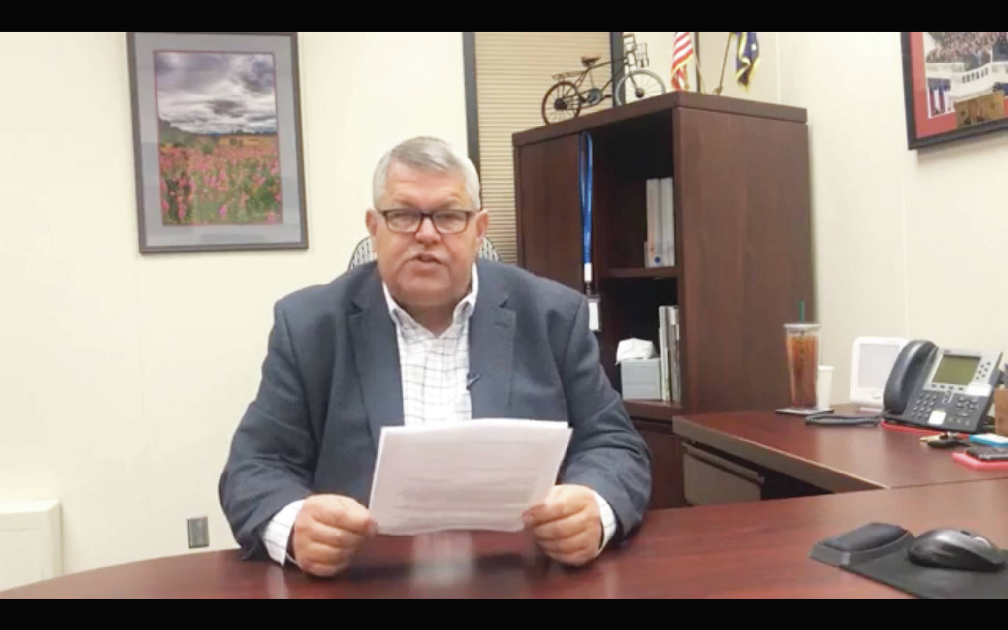 Screenshot
Kenai Peninsula Borough Mayor Charlie Pierce addresses constituents in a YouTube video posted Wednesday.