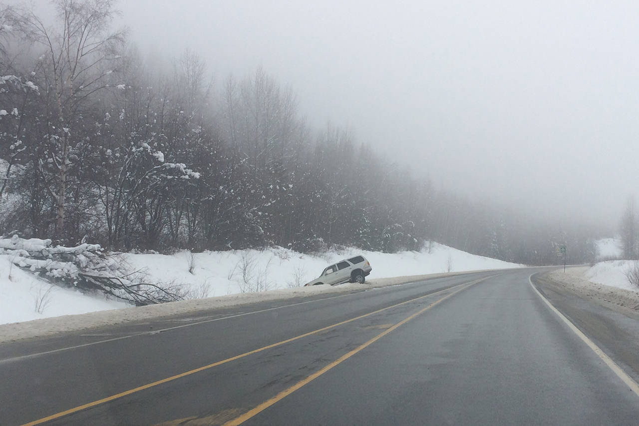 An SUV hits the ditch. (Contributed photo)