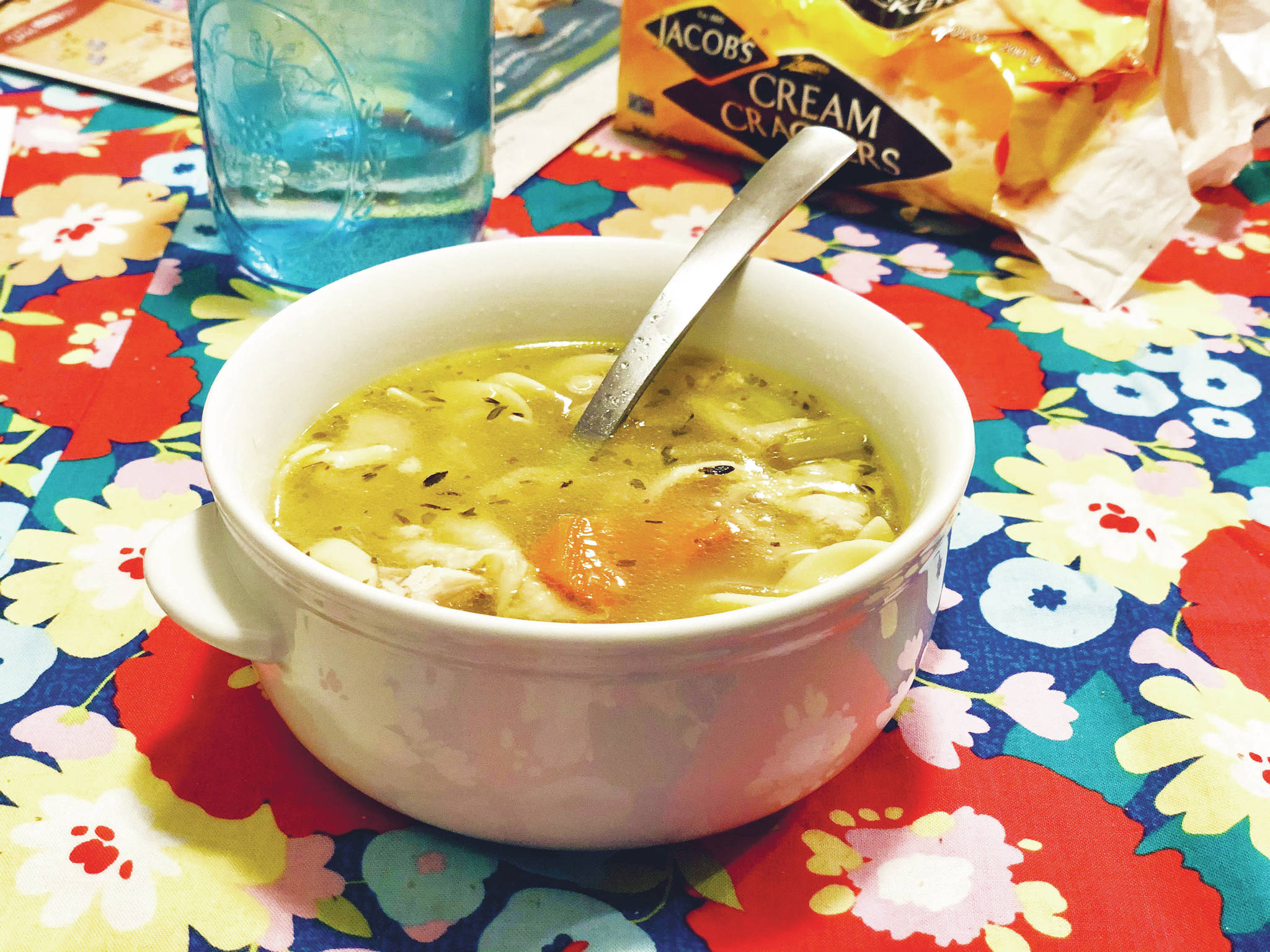 Chicken noodle soup is a bowl of comfort during challenging times. Photographed on Saturday, Jan. 9, 2021, in Anchorage, Alaska. (Photo by Victoria Petersen/Peninsula Clarion)