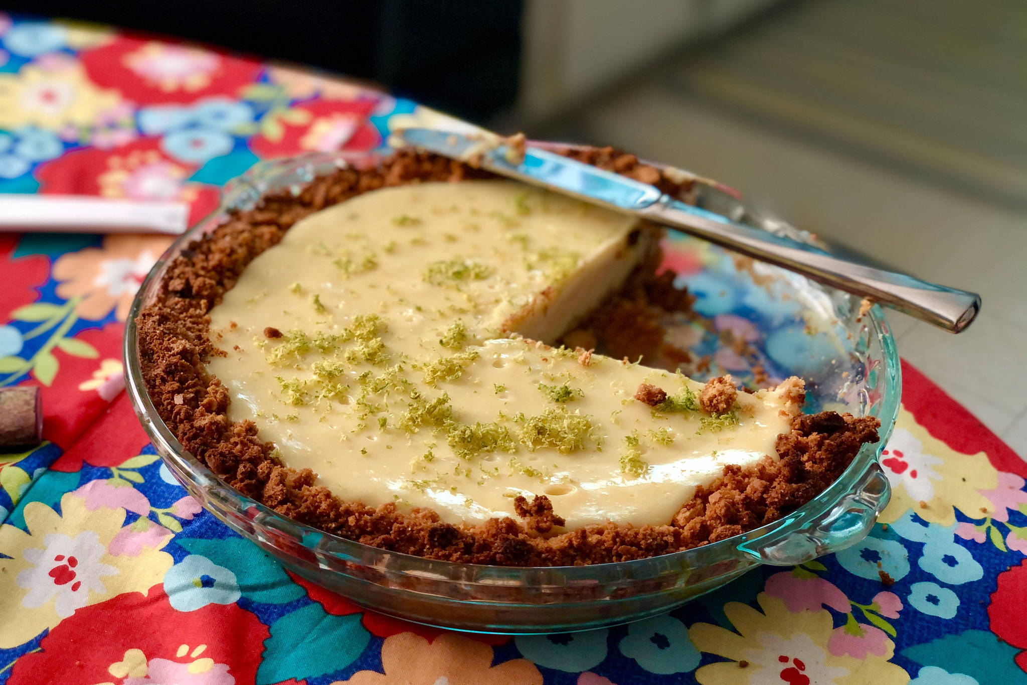 Key lime pie, inspired by a recipe from Kim Sunée, makes a refreshing winter dessert, on Wednesday, Jan. 20, in Anchorage, Alaska. (Photo by Victoria Petersen/Peninsula Clarion)