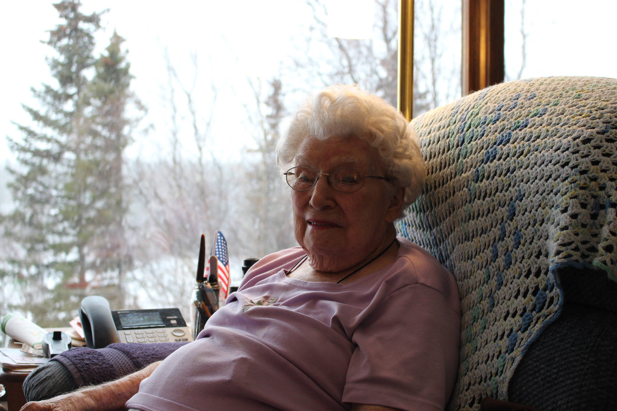 Mildred Evenson is seen here at her home in Kasilof on Jan. 23. 2021. (Photo by Brian Mazurek/Peninsula Clarion)
