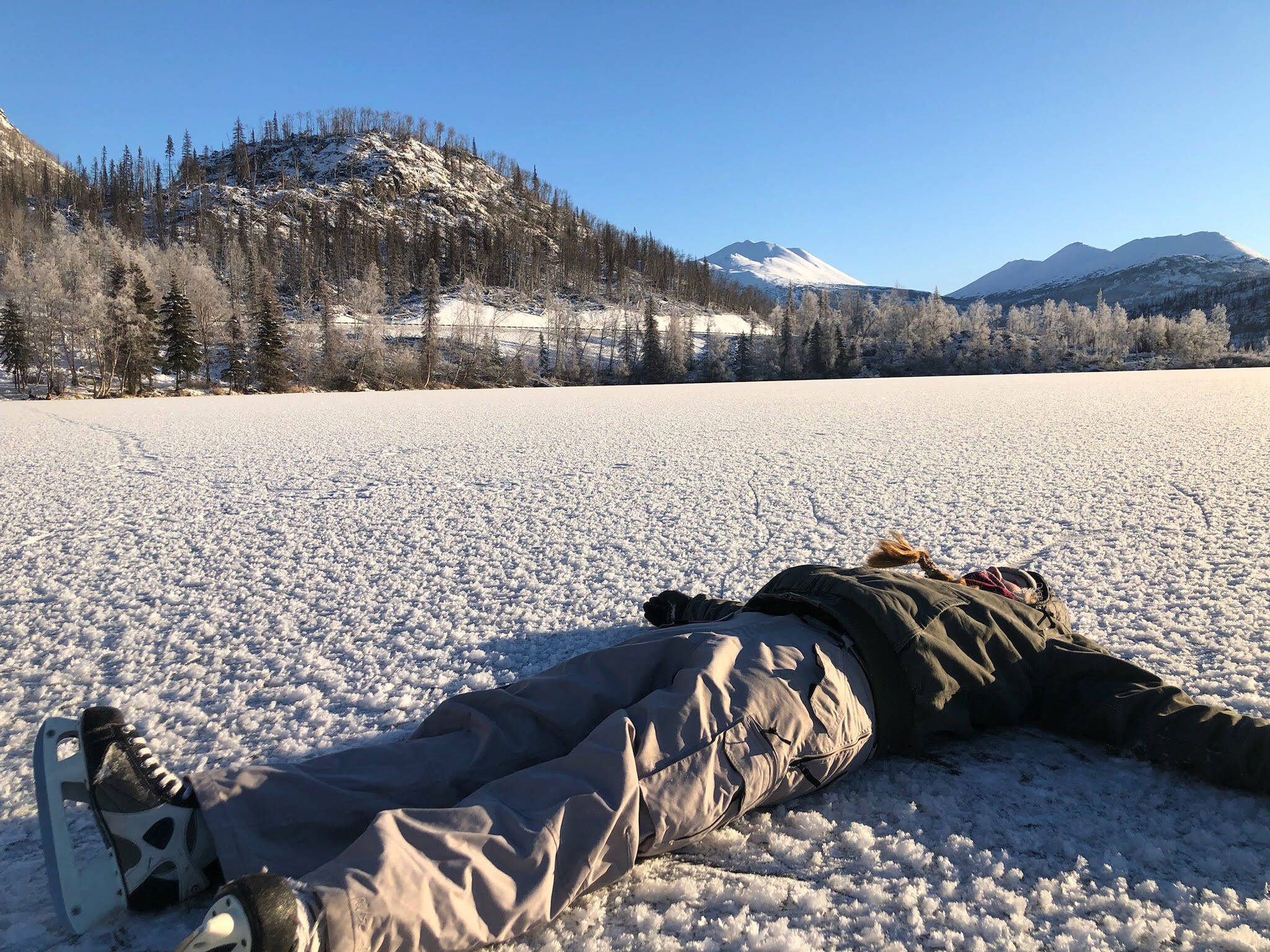 Skating on Jean Lake on Nov. 21, 2021. (Photo courtesy Sabine Poux)