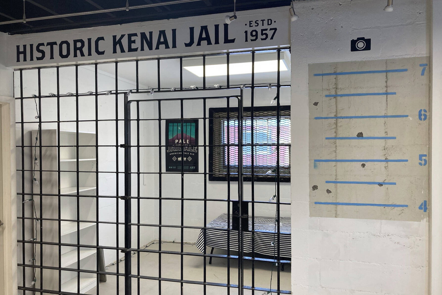 The newly renovated historic Kenai Jail is seen at the Kenai Art Center on Monday, Jan. 31, 2022, in Kenai, Alaska. (Camille Botello/Peninsula Clarion)