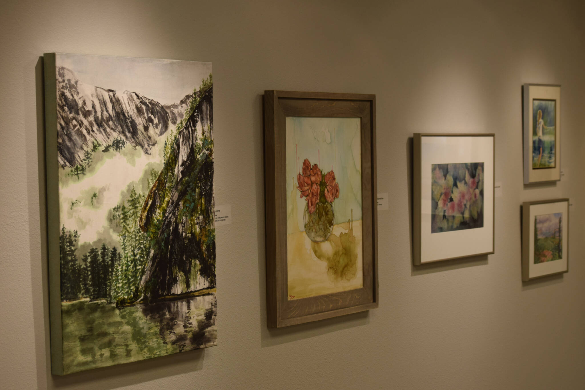 Camille Botello / Peninsula Clarion
Prints are featured in the “Open Watercolor” show at the Kenai Art Center on Wednesday.