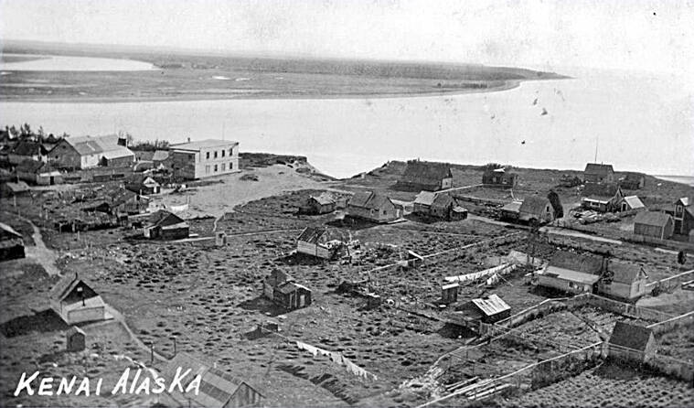 Photo courtesy of the Kenai Historical Society 
This is how Kenai appeared in about 1919, when Bill Dawson was running a general store in the village.