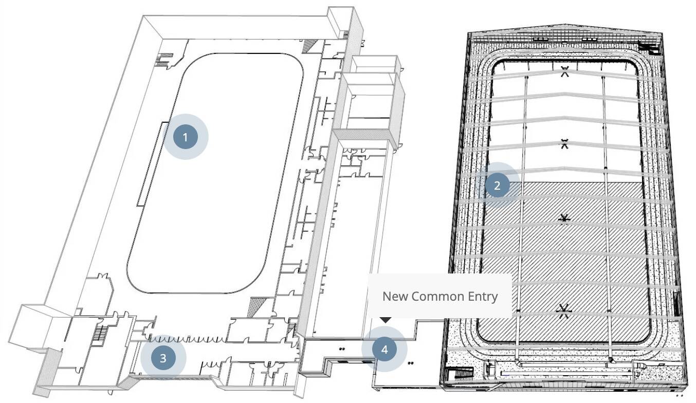 Project designs show the location of the Soldotna Field House relative to the Soldotna Regional Sports Complex. (Image via City of Soldotna)