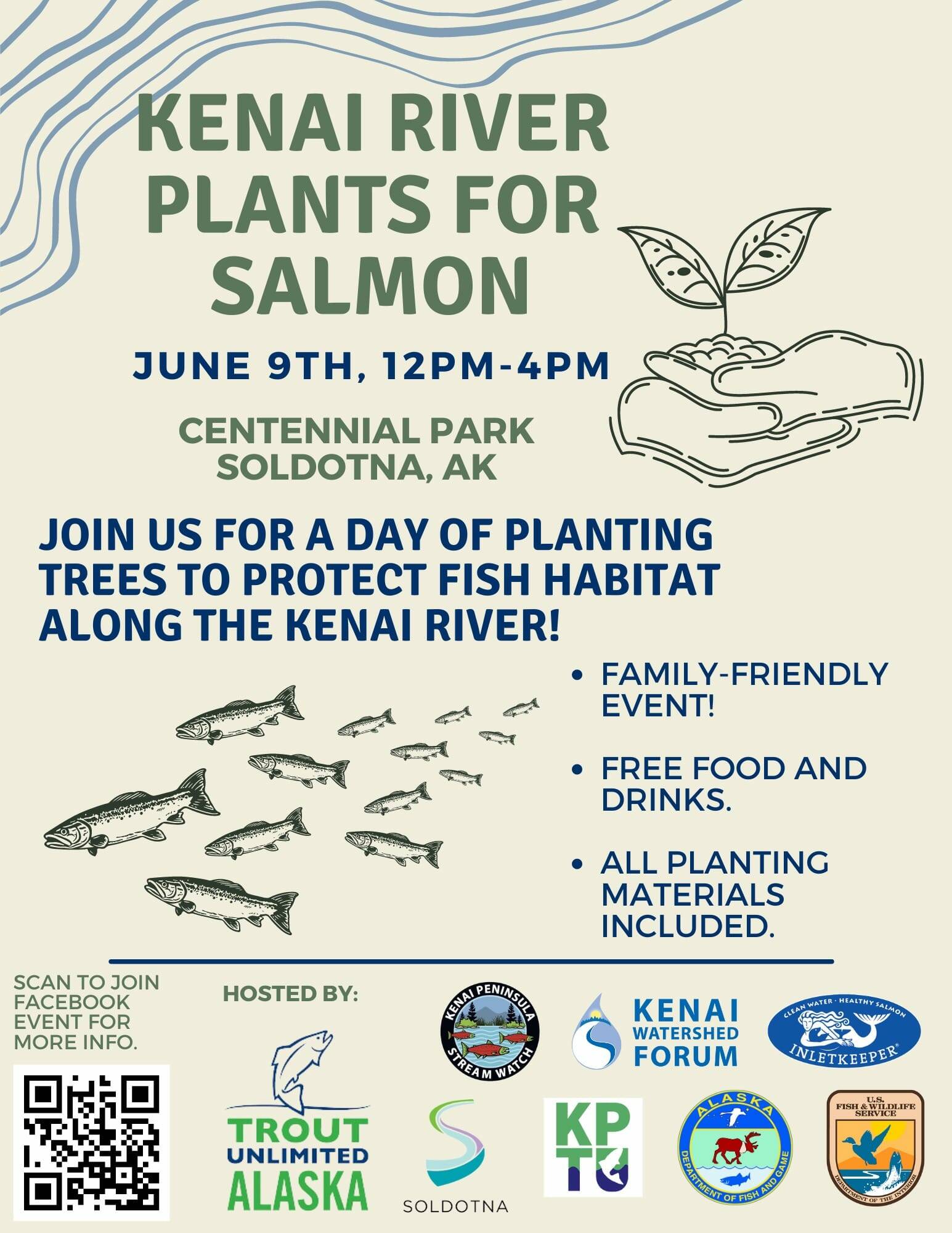 A promotional poster shares details for the Kenai River Plants for Salmon event put on by Trout Unlimited Alaska. (Provided)