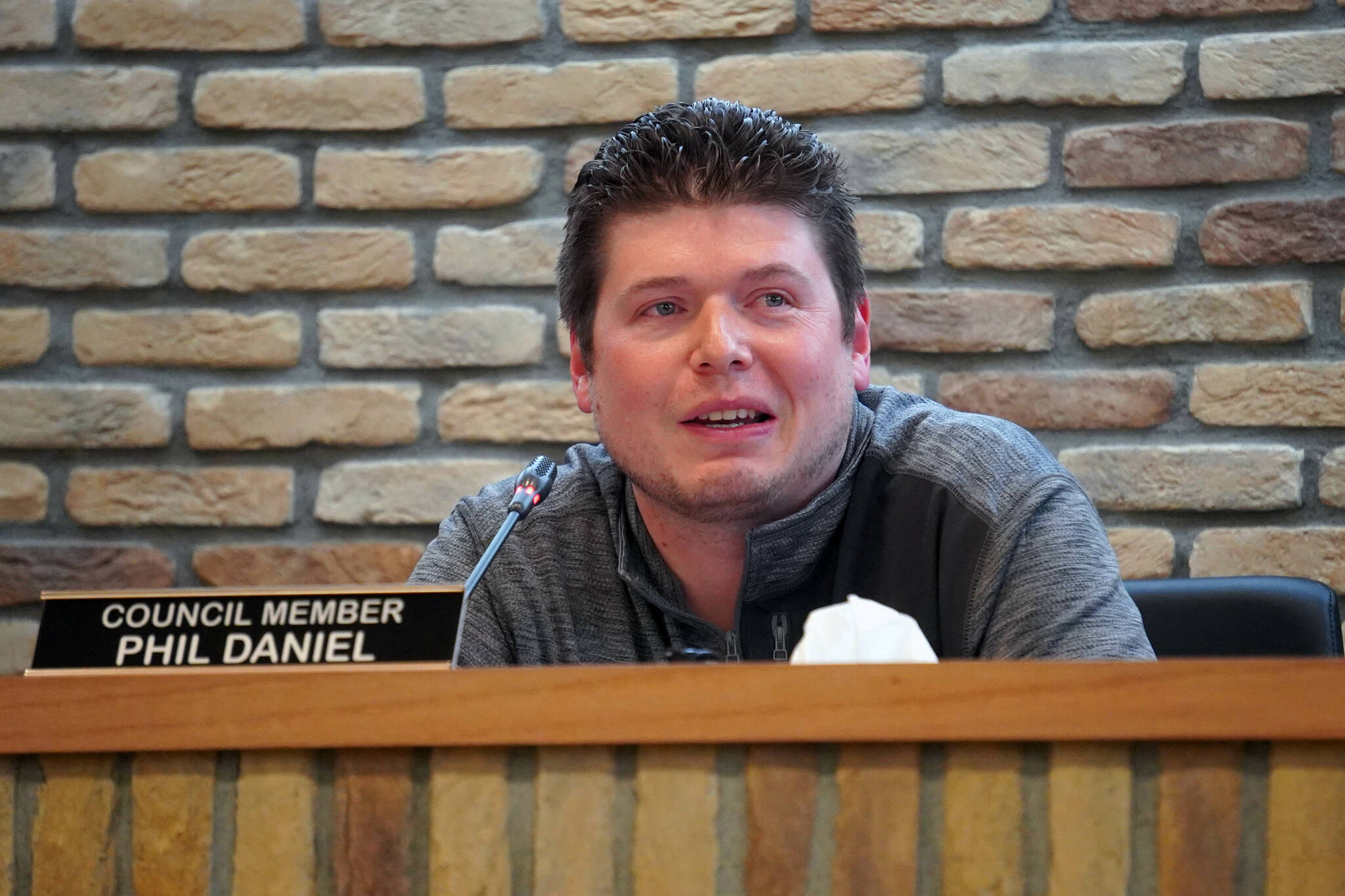 Council member Phil Daniel speaks during a meeting of the Kenai City Council in Kenai, Alaska, on Wednesday, June 5, 2024. (Jake Dye/Peninsula Clarion)