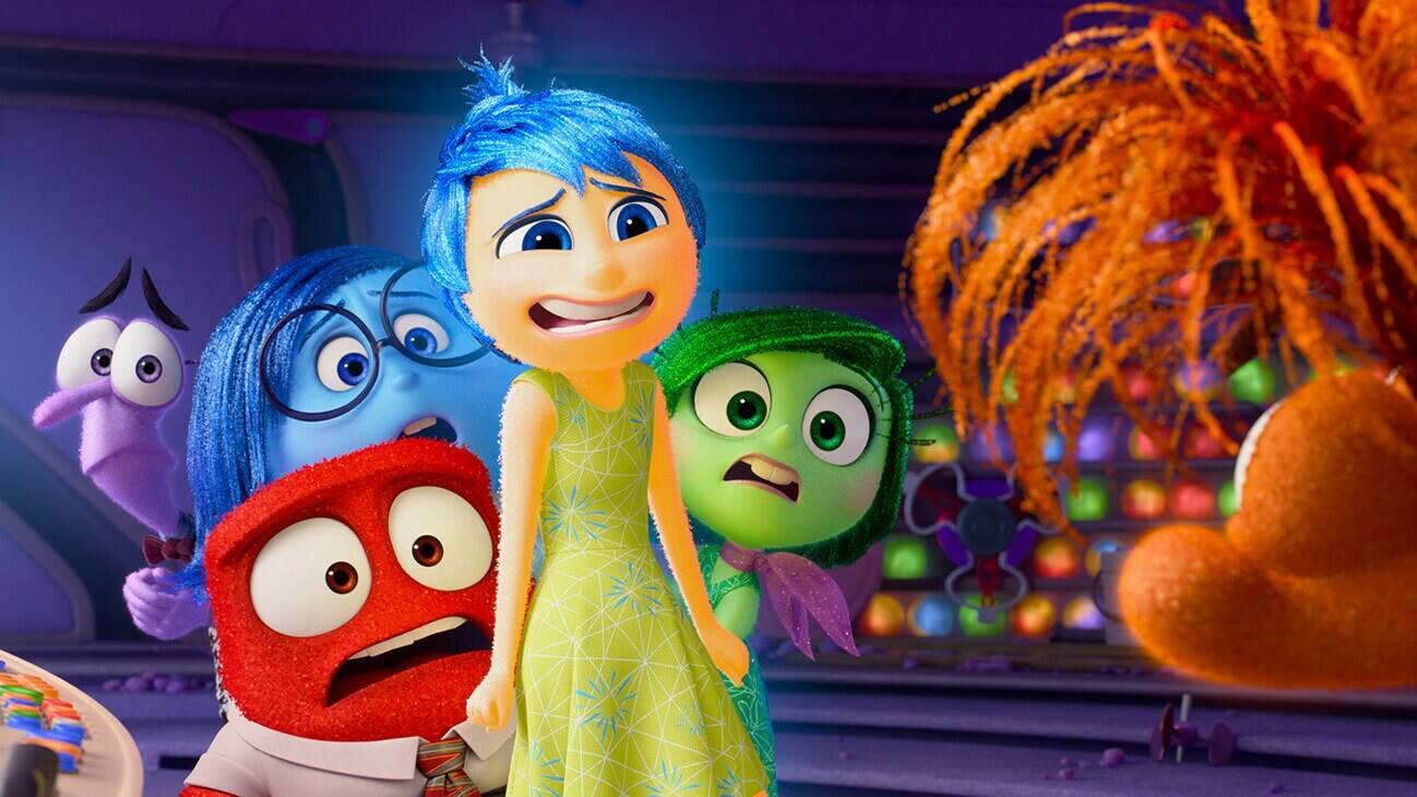 Promotional Photo courtesy Pixar Animation/Walt Disney Studios
In Disney and Pixar’s “Inside Out 2,” Joy (voice of Amy Poehler), Sadness (voice of Phyllis Smith), Anger (voice of Lewis Black), Fear (voice of Tony Hale) and Disgust (voice of Liza Lapira) aren’t sure how to feel when Anxiety (voice of Maya Hawke) shows up unexpectedly. Directed by Kelsey Mann and produced by Mark Nielsen, “Inside Out 2” releases only in theaters Summer 2024.