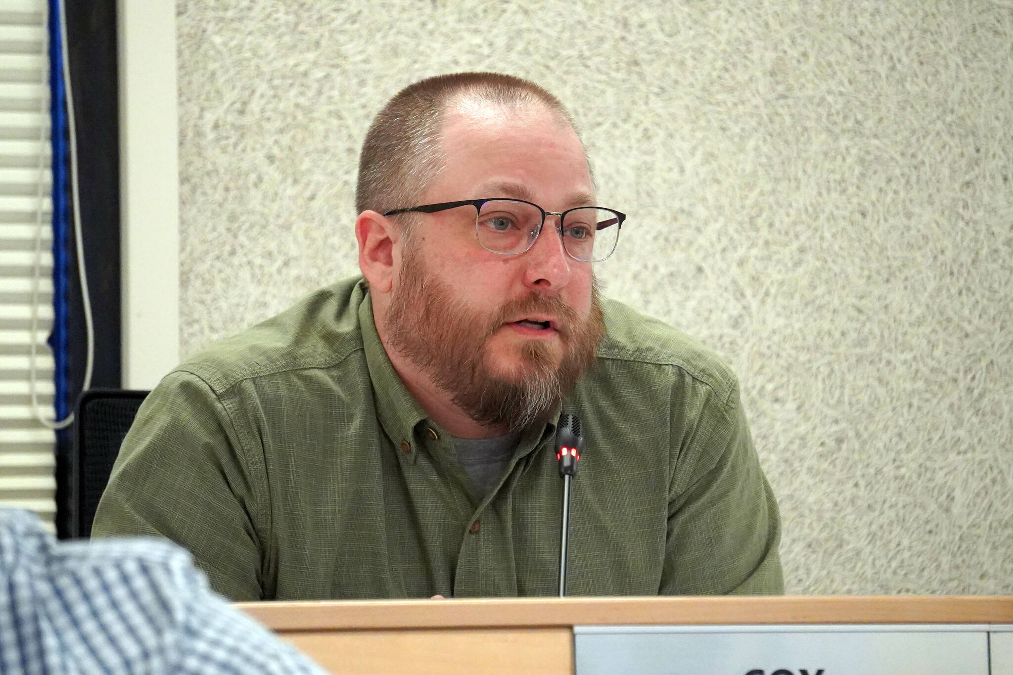 Vice President Tyson Cox speaks during a meeting of the Kenai Peninsula Borough Assembly in Soldotna, Alaska, on Tuesday, June 4, 2024. (Jake Dye/Peninsula Clarion)