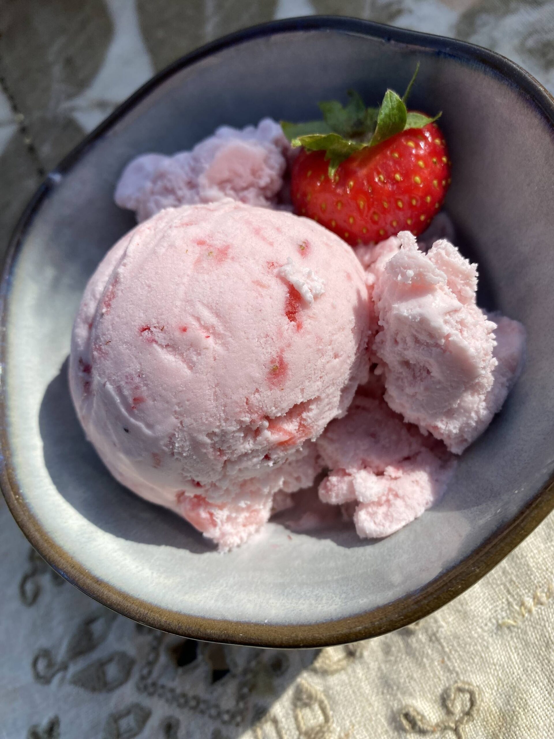 Fresh strawberries will make this ice cream a much more flavorful treat. (Photo by Tressa Dale/Peninsula Clarion)