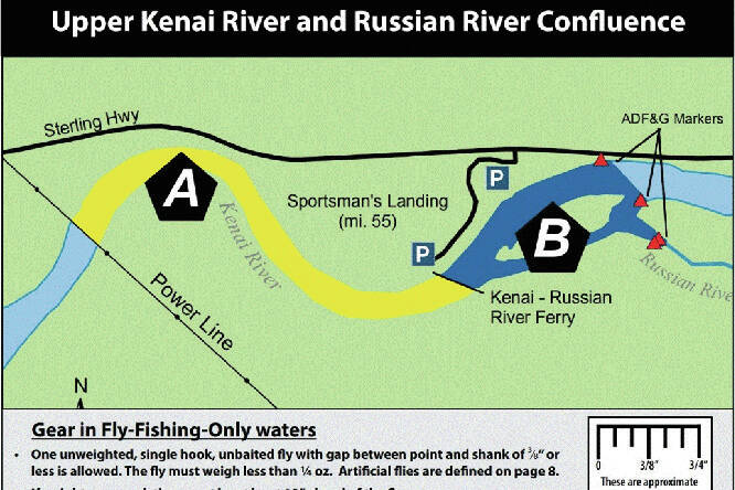 The Russian River Sanctuary Area is seen in the area labeled B in this map provided by the Alaska Department of Fish and Game. (courtesy)