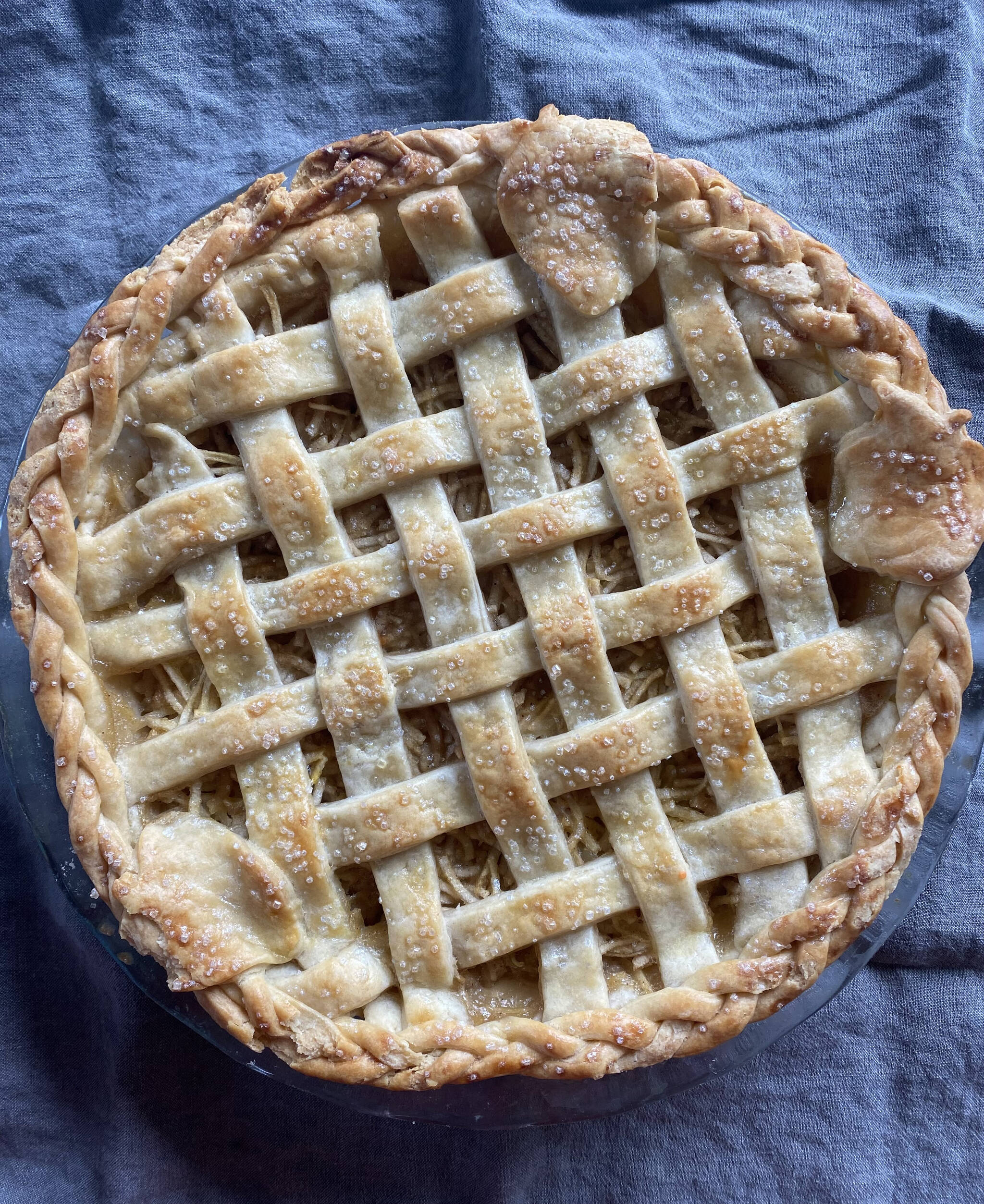 This pie balances tart Granny Smith apples with a buttery brown sugar caramel sauce. (Photo by Tressa Dale/Peninsula Clarion)