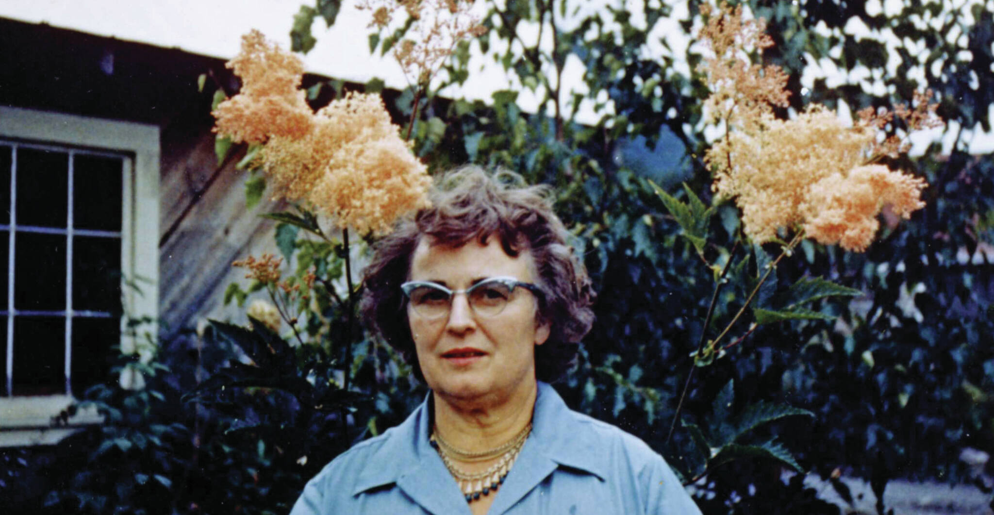 Photo courtesy of the Nutter Family Collection
Muriel “Peggy” Leflar, pictured here outside her Anchorage home, circa 1970, was Warren Melville Nutter’s wife from 1939 to 1946. Together, they produced one child, David Warren Nutter.