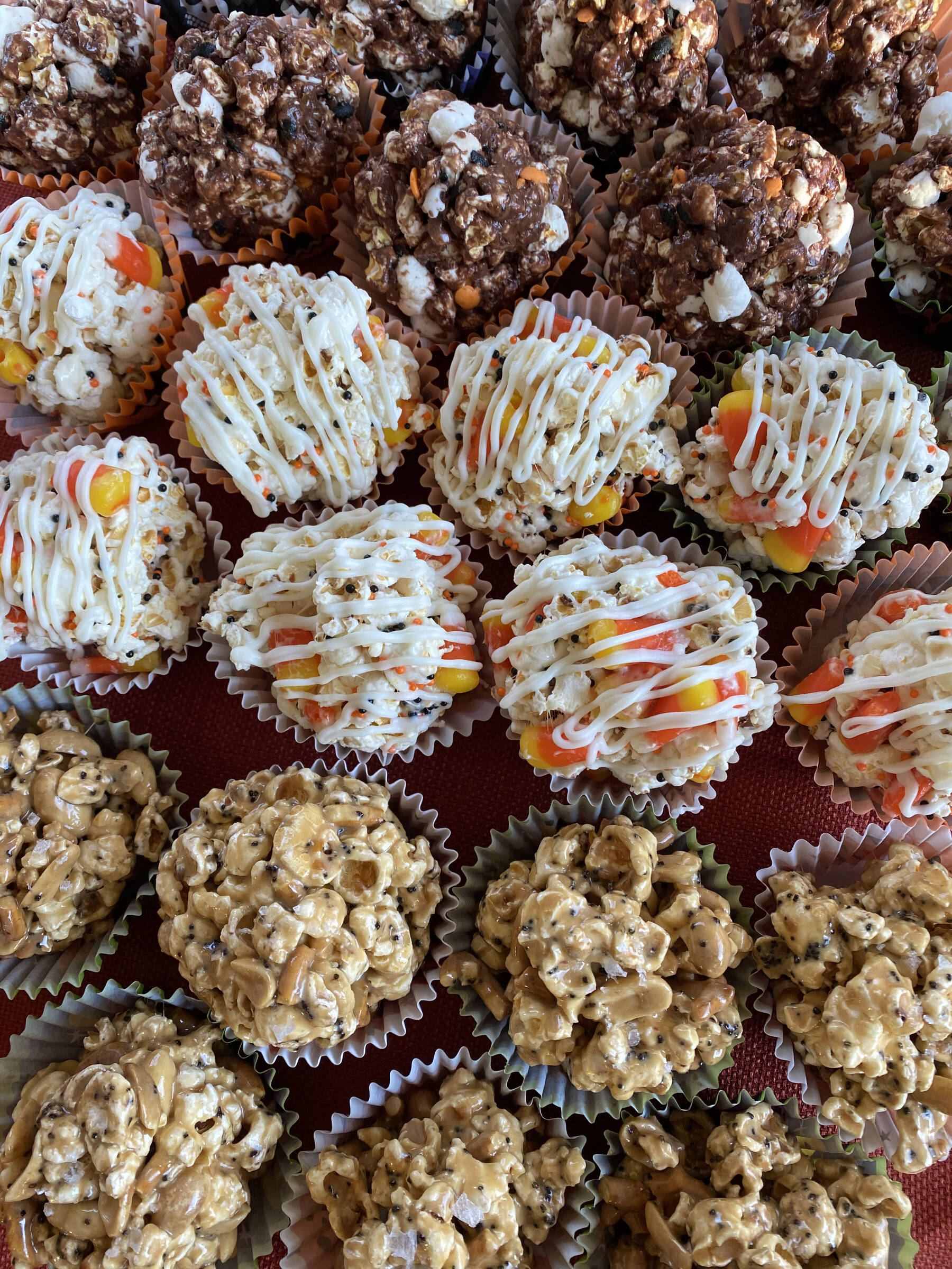 These popcorn balls are a classic Halloween treat for a generous community. (Photo by Tressa Dale/Peninsula Clarion)