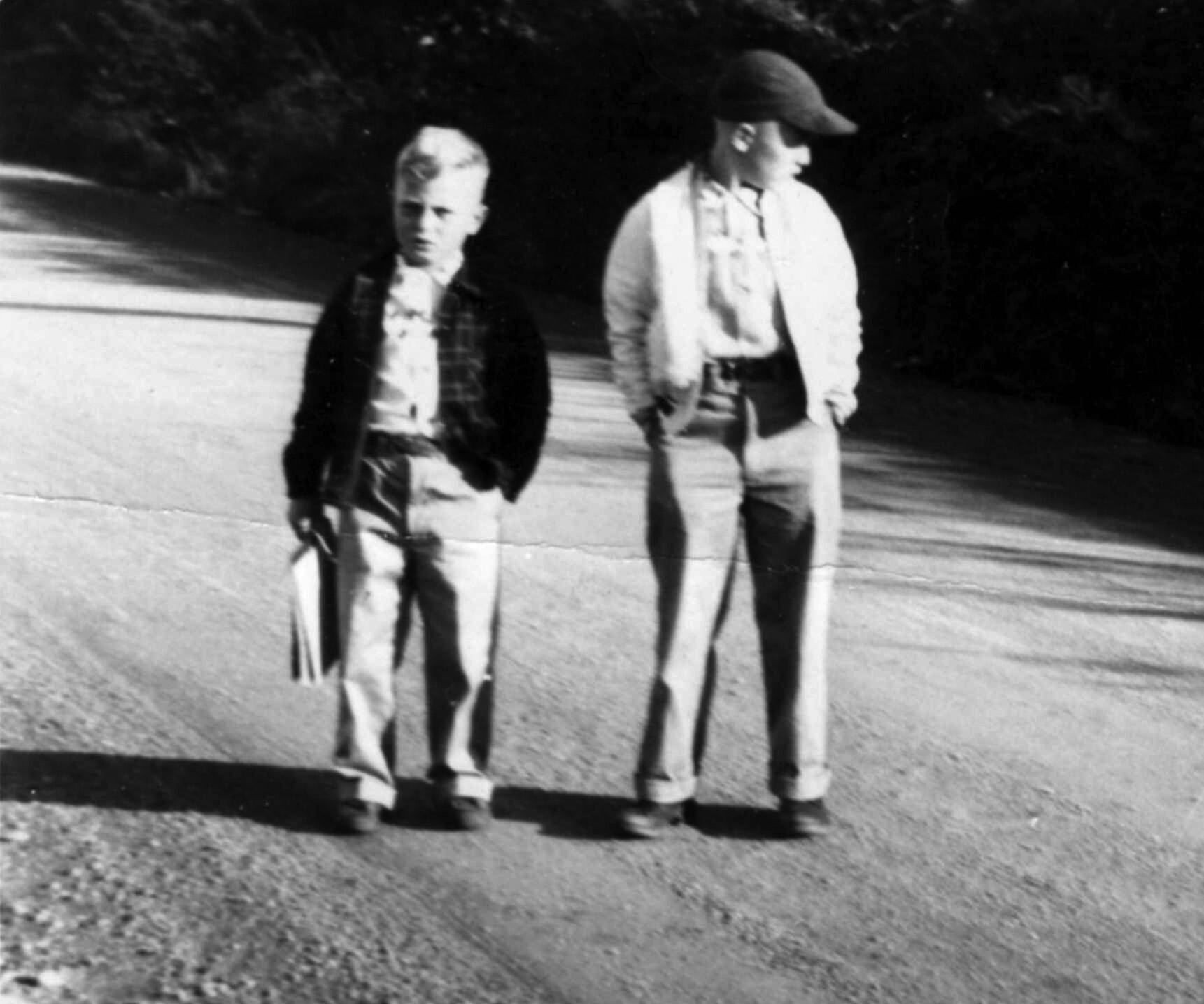 Photo courtesy of the Nutter Family Collection
In 1954, David Nutter (right) and his younger half-brother Frank Gwartney were ready for their first day of school in Sitka.