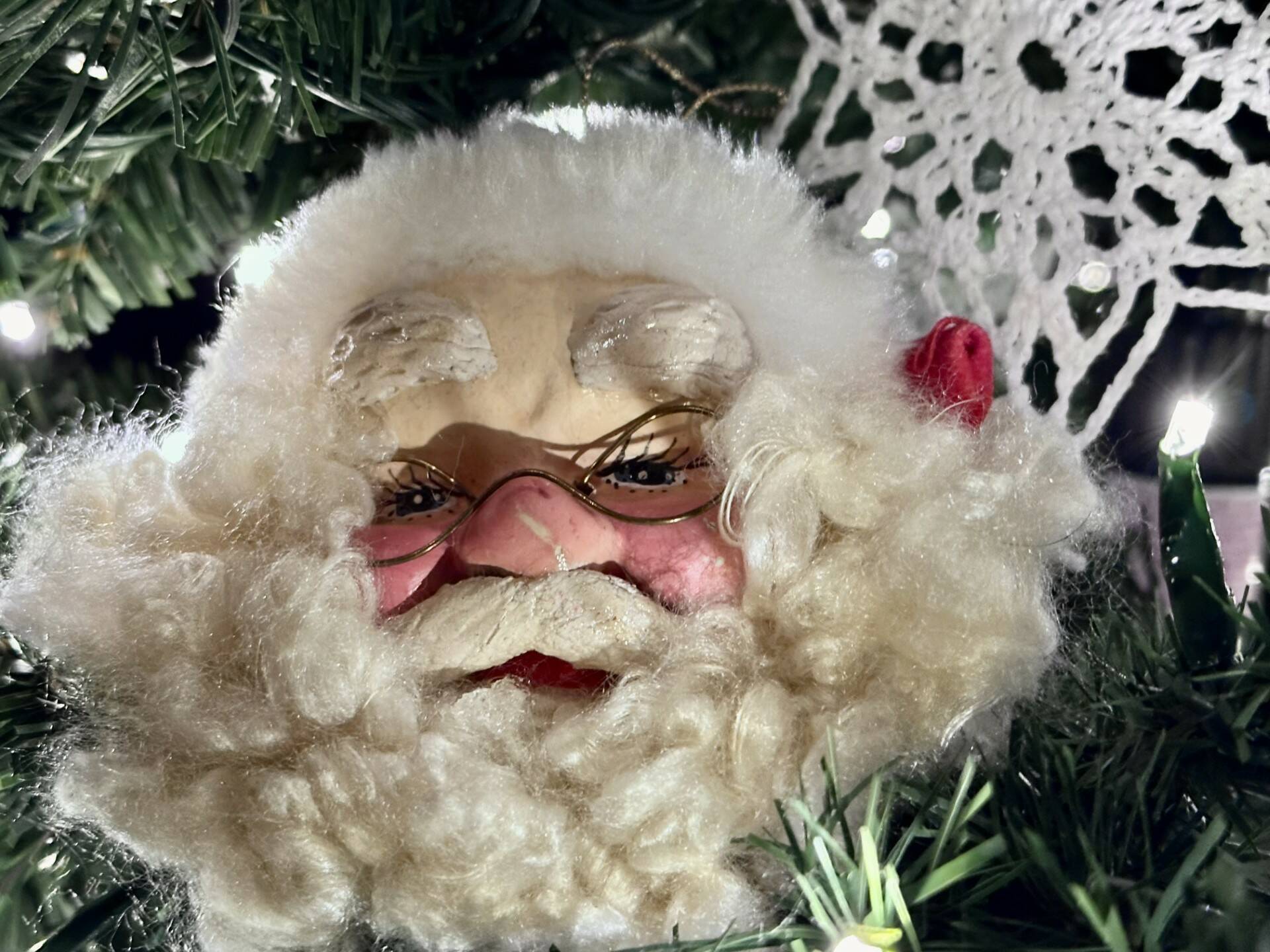 A cherished “jolly Santa head” ornament from the Baisden Christmas tree. (Photo provided)