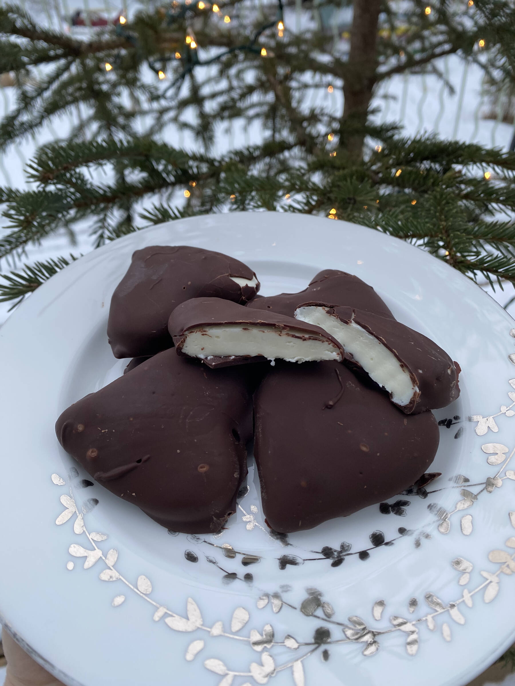 These icy mints are a nostalgic treat with soft peppermint filling and a crisp dark chocolate shell, perfect for spreading holiday cheer. Photo by Tressa Dale