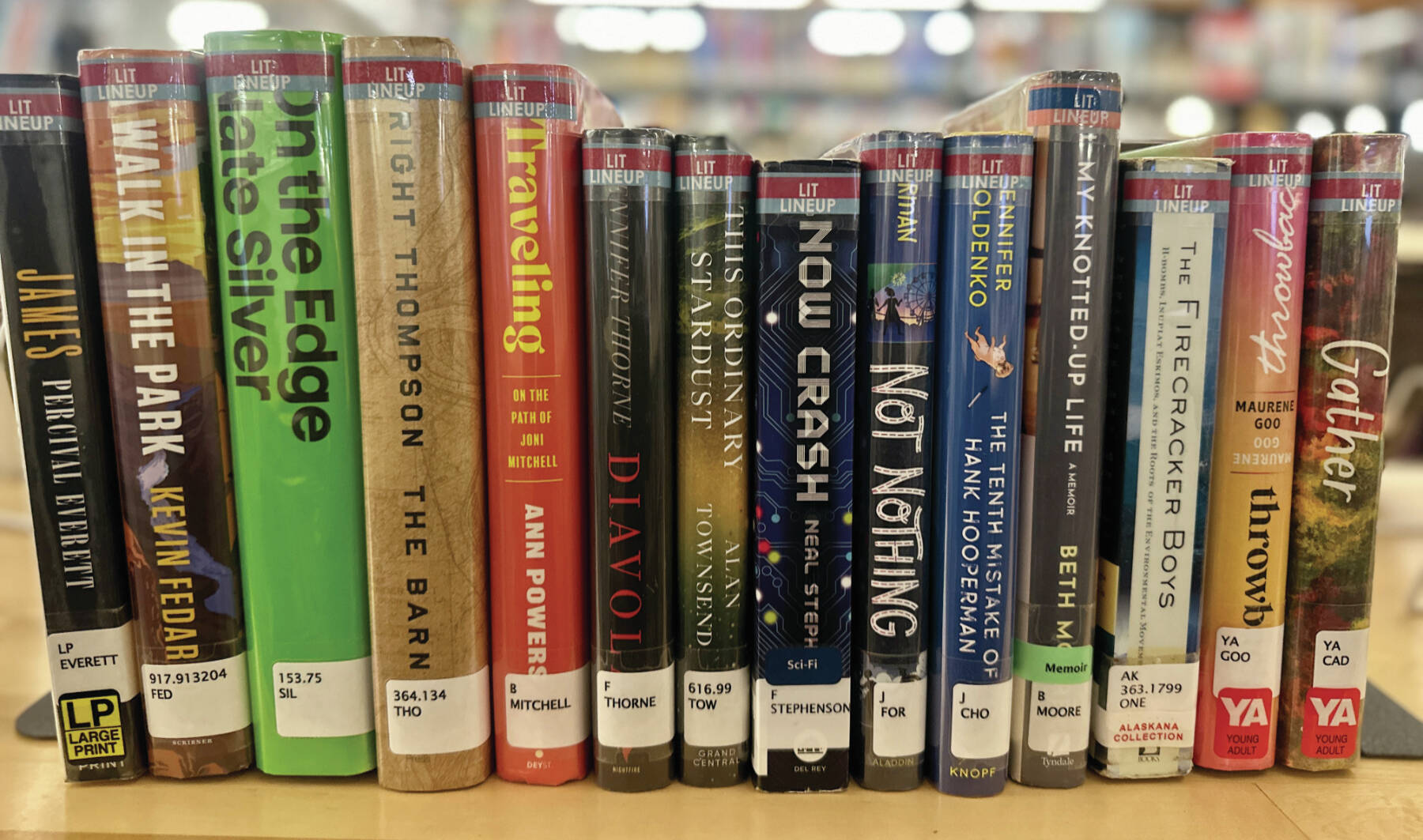 Photo by Christina Whiting
Selections from the 2025 Lit Lineup are lined up on a shelf at the Homer Public Library on Friday, Jan. 3.