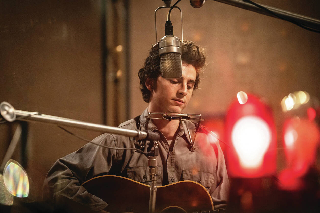 Promotional photo courtesy Searchlight Pictures
Timothée Chalamet is Bob Dylan in “A Complete Unknown.”